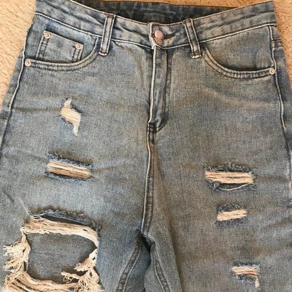 NWOT Wide-leg Distressed Jeans - Picture 2 of 5